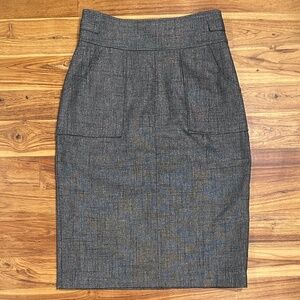 Halogen Gray Metallic Pencil Skirt Size 4